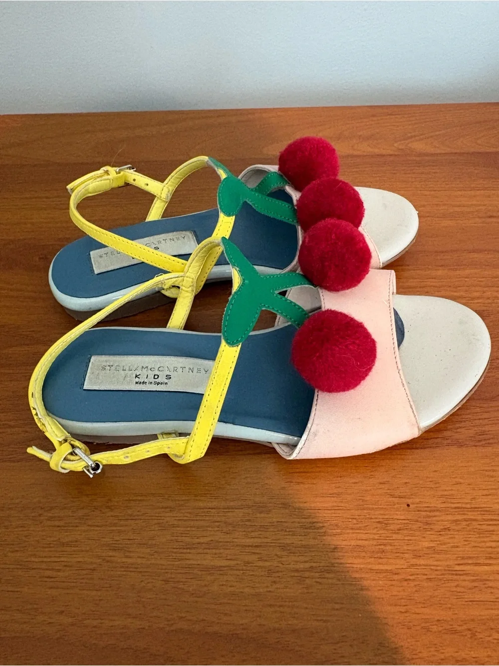 Stella McCartney Kids Multicolor Pom-Pom T-Strap Sandals